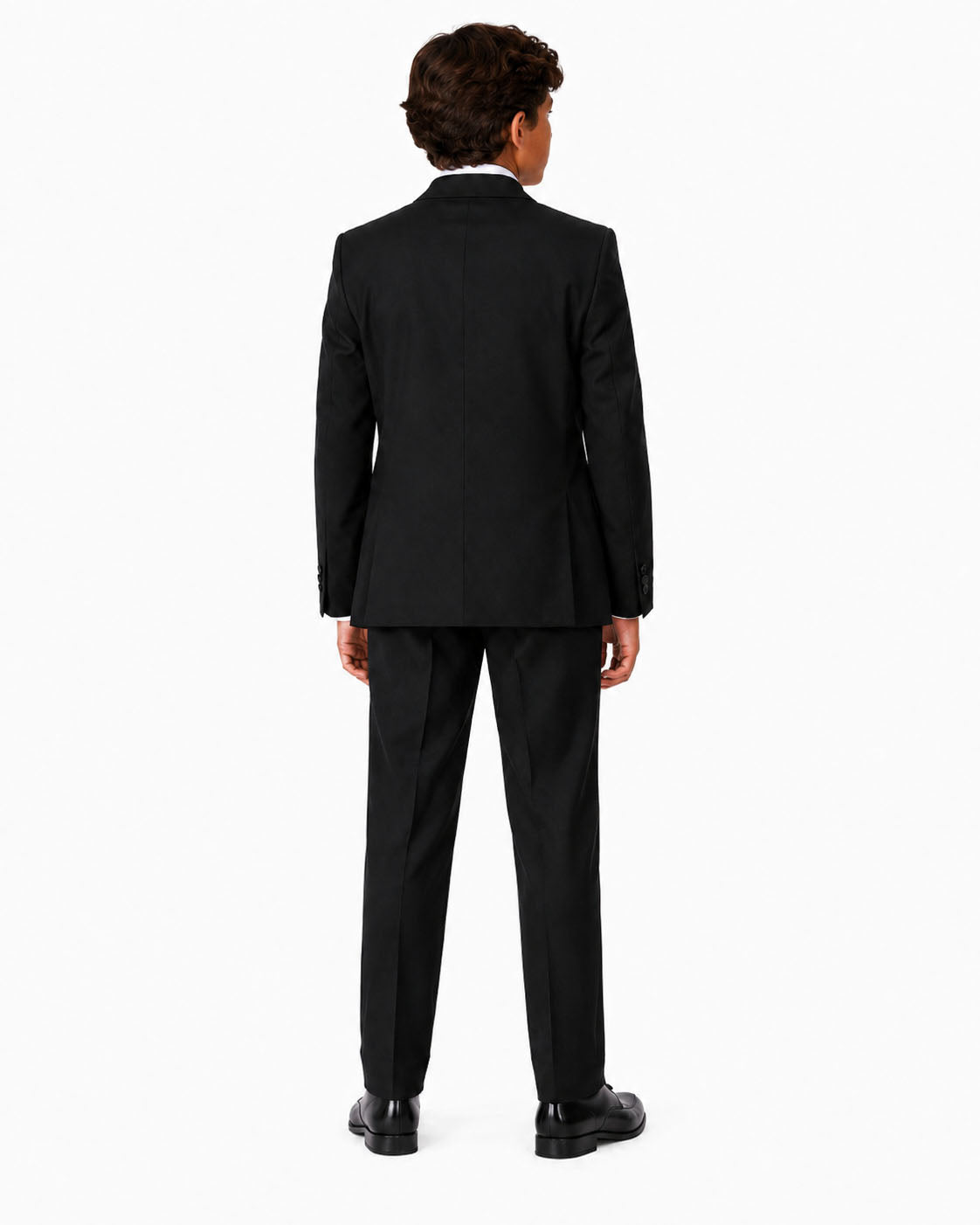 Johnnie Lene Boys Formal Dress Suit Set, Traditional Fit Infant to Teen - Black Plain