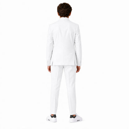 Johnnie Lene Boys Formal Dress Suit Set, Traditional Fit Infant to Teen - White