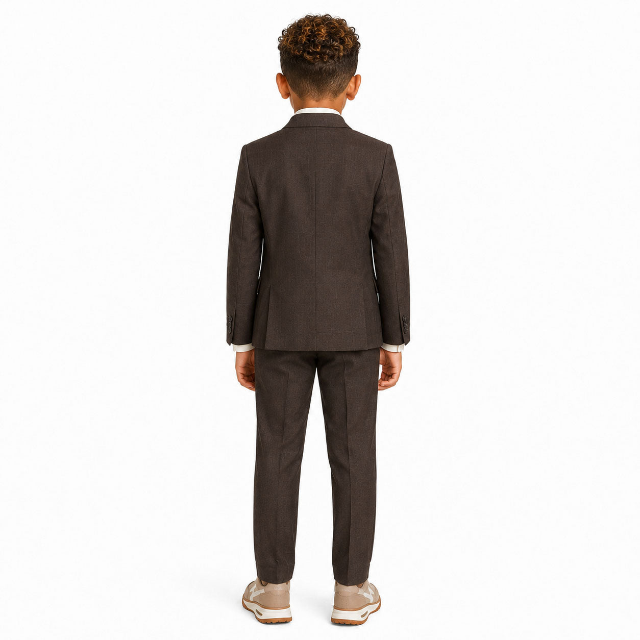 Johnnie Lene Boys Formal Dress Suit Set, Traditional Fit Infant to Teen - Brown