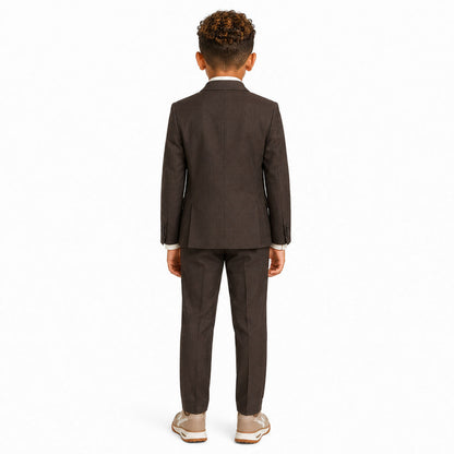 Johnnie Lene Boys Formal Dress Suit Set, Traditional Fit Infant to Teen - Brown