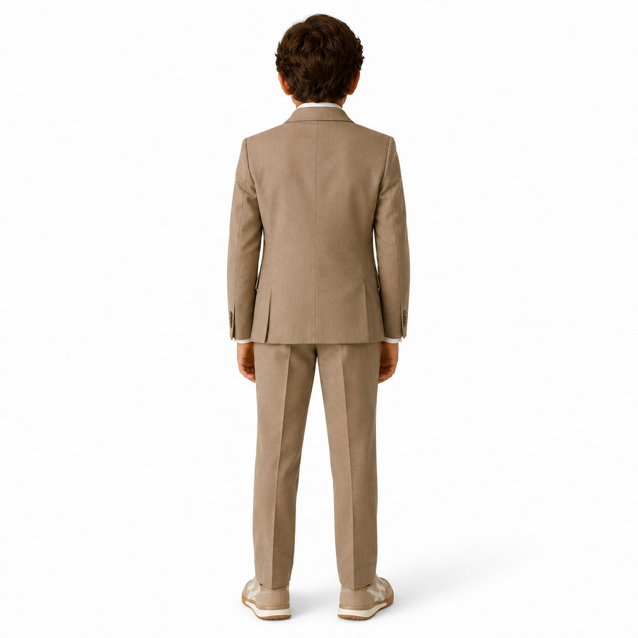 Johnnie Lene Boys Formal Dress Suit Set, Traditional Fit Infant to Teen - Natural Beige