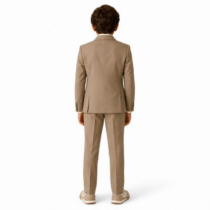 Johnnie Lene Boys Formal Dress Suit Set, Traditional Fit Infant to Teen - Natural Beige