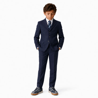 Johnnie Lene Boys Formal Dress Suit Set, Traditional Fit Infant to Teen - Navy