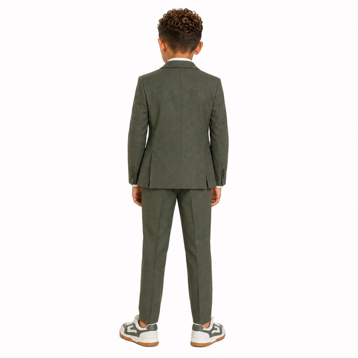Johnnie Lene Boys Formal Dress Suit Set, Traditional Fit Infant to Teen - Olive