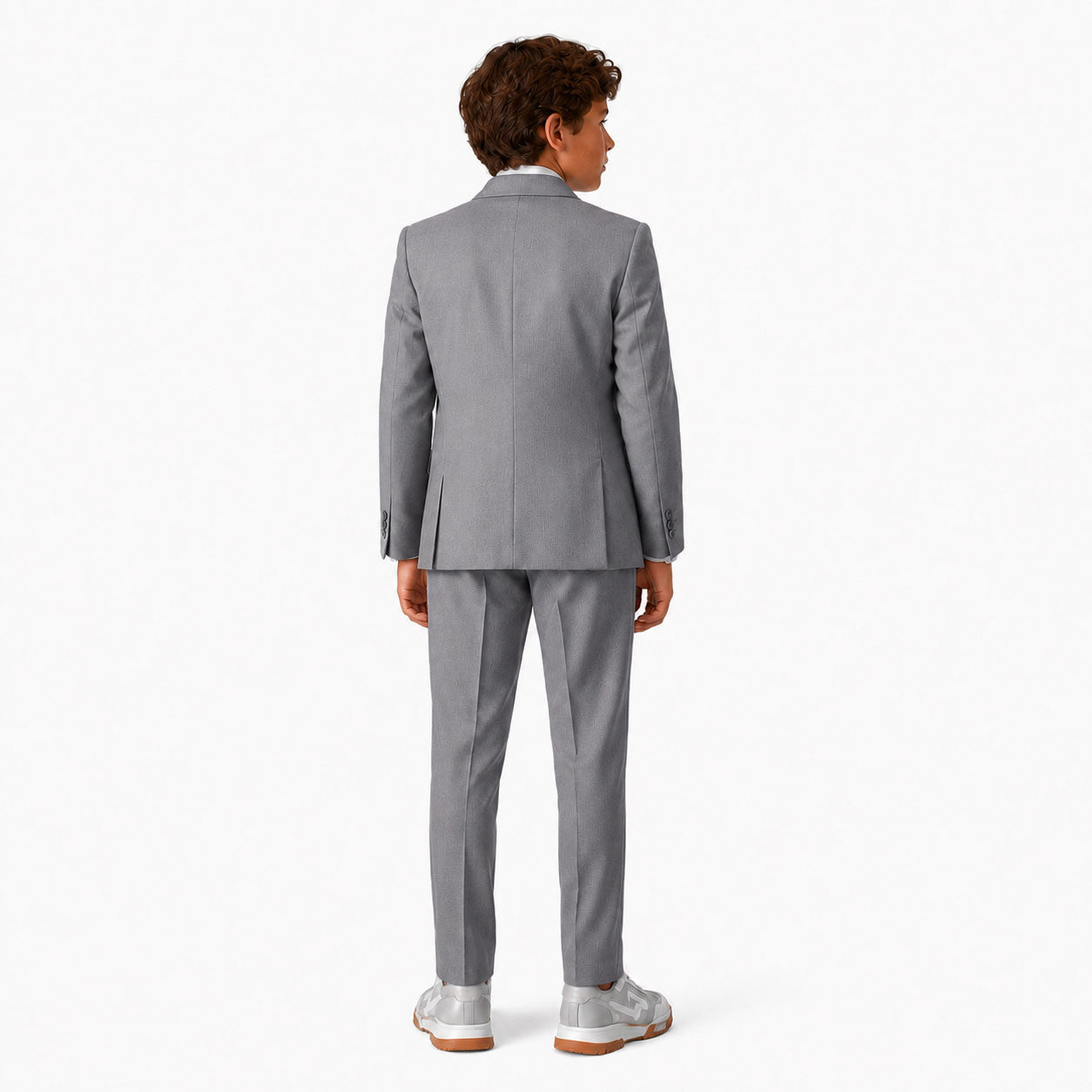 Johnnie Lene Boys Formal Dress Suit Set, Traditional Fit Infant to Teen - Silver Gray