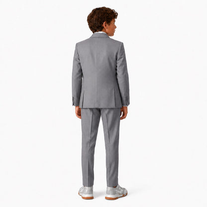 Johnnie Lene Boys Formal Dress Suit Set, Traditional Fit Infant to Teen - Silver Gray
