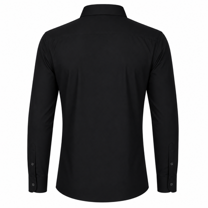 Johnnie Lene Boys Slim Fit Long Sleeve Sateen Dress Shirt - Black