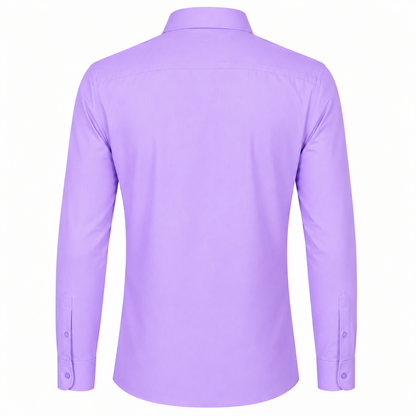 Johnnie Lene Boys Slim Fit Long Sleeve Sateen Dress Shirt - Lilac