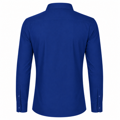 Johnnie Lene Boys Slim Fit Long Sleeve Sateen Dress Shirt - Royal Blue