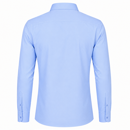 Johnnie Lene Boys Slim Fit Long Sleeve Sateen Dress Shirt - Sky Blue