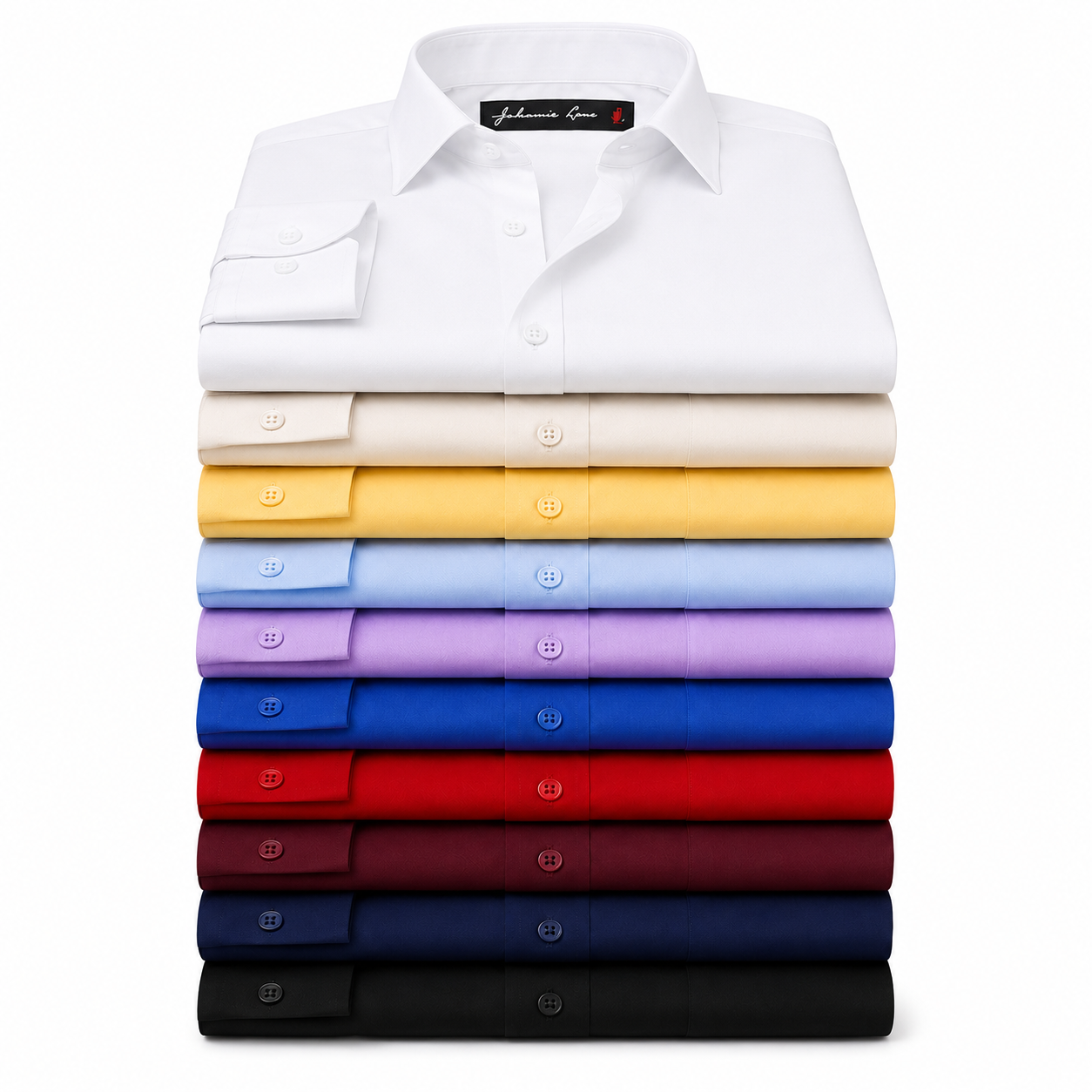 Johnnie Lene Boys Slim Fit Long Sleeve Sateen Dress Shirt - Ivory