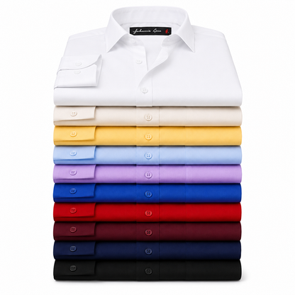 Johnnie Lene Boys Slim Fit Long Sleeve Sateen Dress Shirt - Ivory