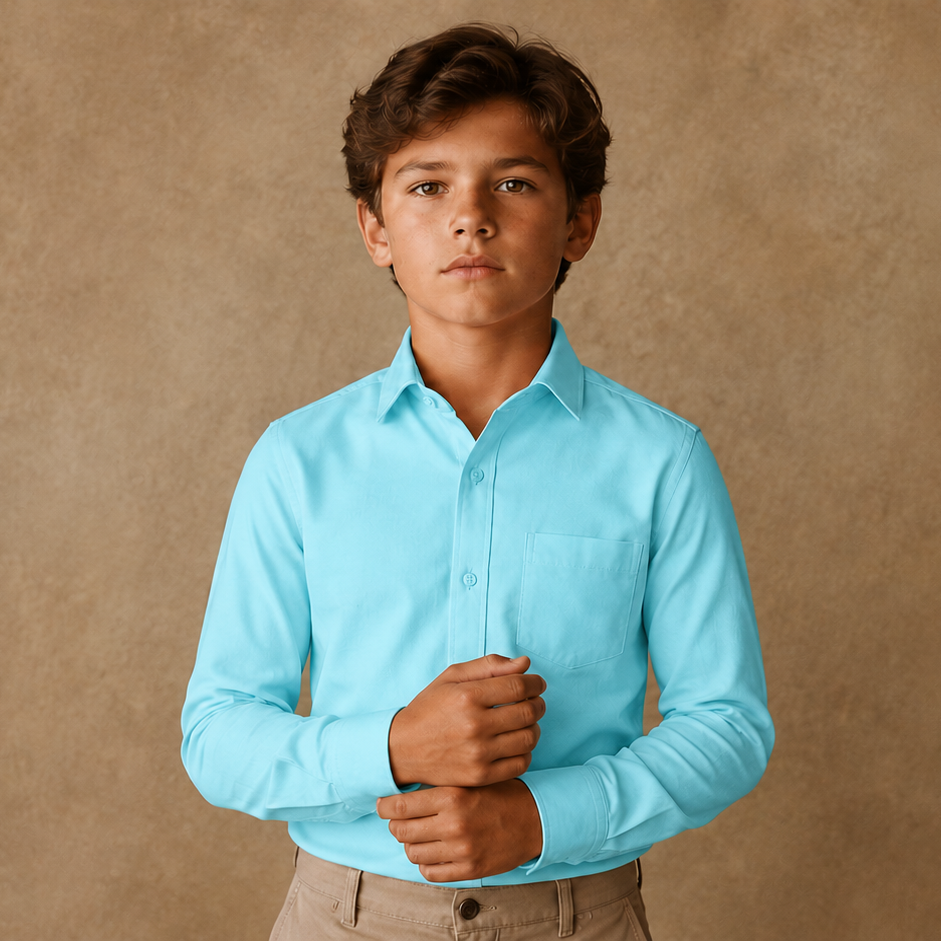 Johnnie Lene Boys Long Sleeve Dress Shirt, Poly-Cotton Button Down Formal Shirt, Baby to Teen Sizes - Image 82