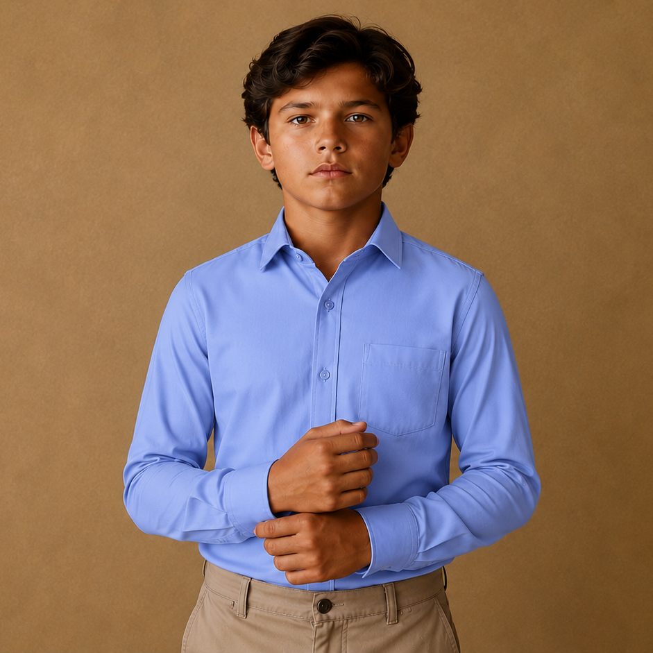 Johnnie Lene Boys Long Sleeve Dress Shirt, Poly-Cotton Button Down Formal Shirt, Baby to Teen Sizes - Image 22
