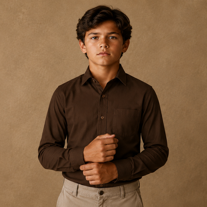 Johnnie Lene Boys Long Sleeve Dress Shirt, Poly-Cotton Button Down Formal Shirt, Baby to Teen Sizes - Image 117