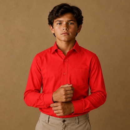Johnnie Lene Boys Long Sleeve Dress Shirt, Poly-Cotton Button Down Formal Shirt, Baby to Teen Sizes - Image 77