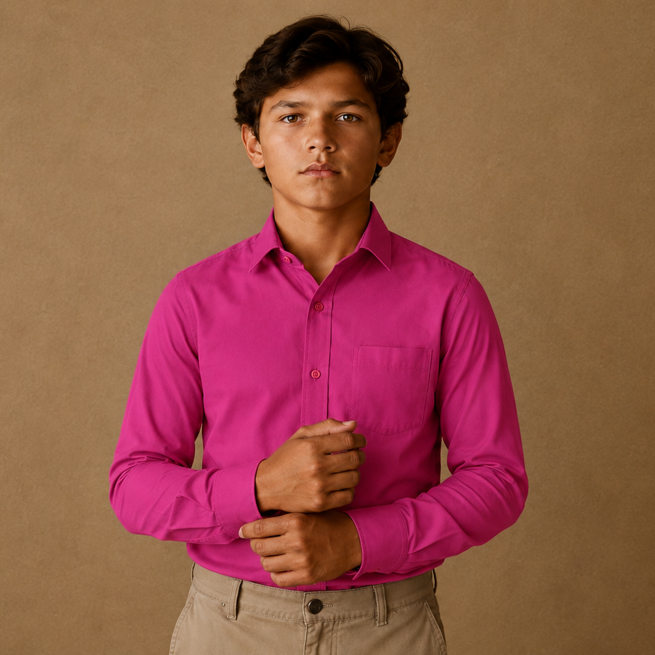 Johnnie Lene Boys Long Sleeve Dress Shirt, Poly-Cotton Button Down Formal Shirt, Baby to Teen Sizes - Image 72