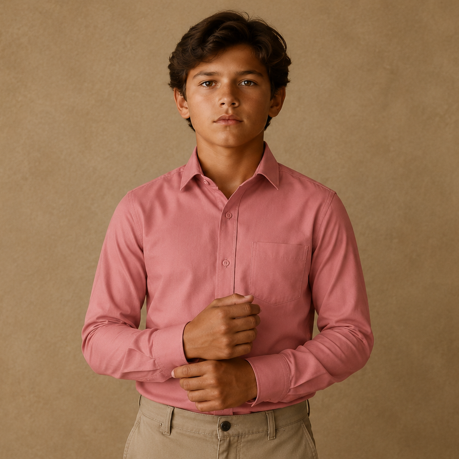 Johnnie Lene Boys Long Sleeve Dress Shirt, Poly-Cotton Button Down Formal Shirt, Baby to Teen Sizes - Image 132