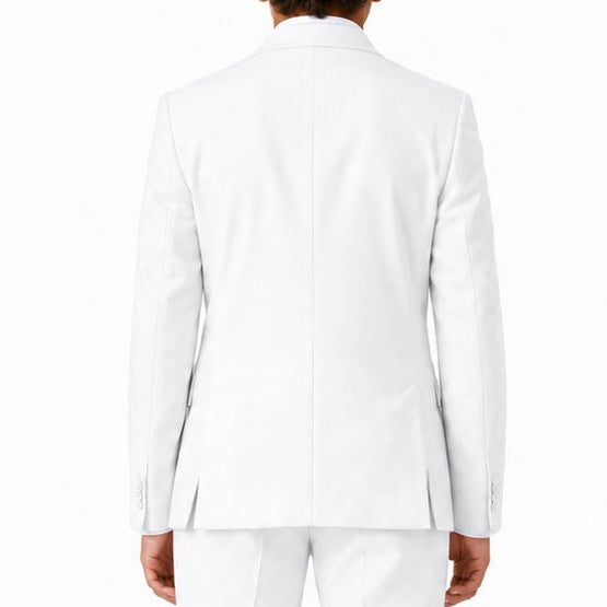 Johnnie Lene Boy's Suit Set: Blazer Vest Pants Shirt Tie Infants to Teen - White