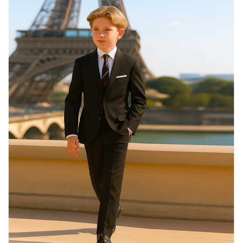 9 Piece Boys Formal Slim Fit Suit Set and Tuxedo Complete Kids Outfit