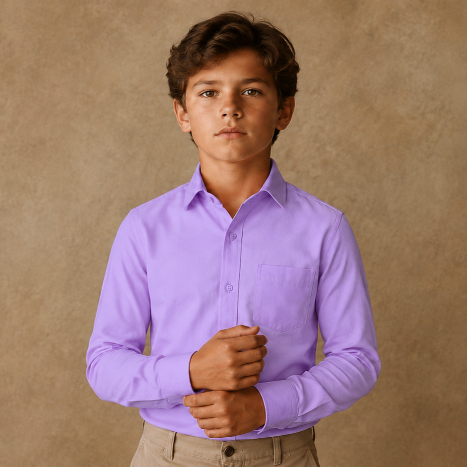 Johnnie Lene Boys Long Sleeve Dress Shirt, Poly-Cotton Button Down Formal Shirt, Baby to Teen Sizes - Image 37