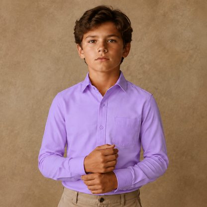 Johnnie Lene Boys Long Sleeve Dress Shirt, Poly-Cotton Button Down Formal Shirt, Baby to Teen Sizes - Image 37
