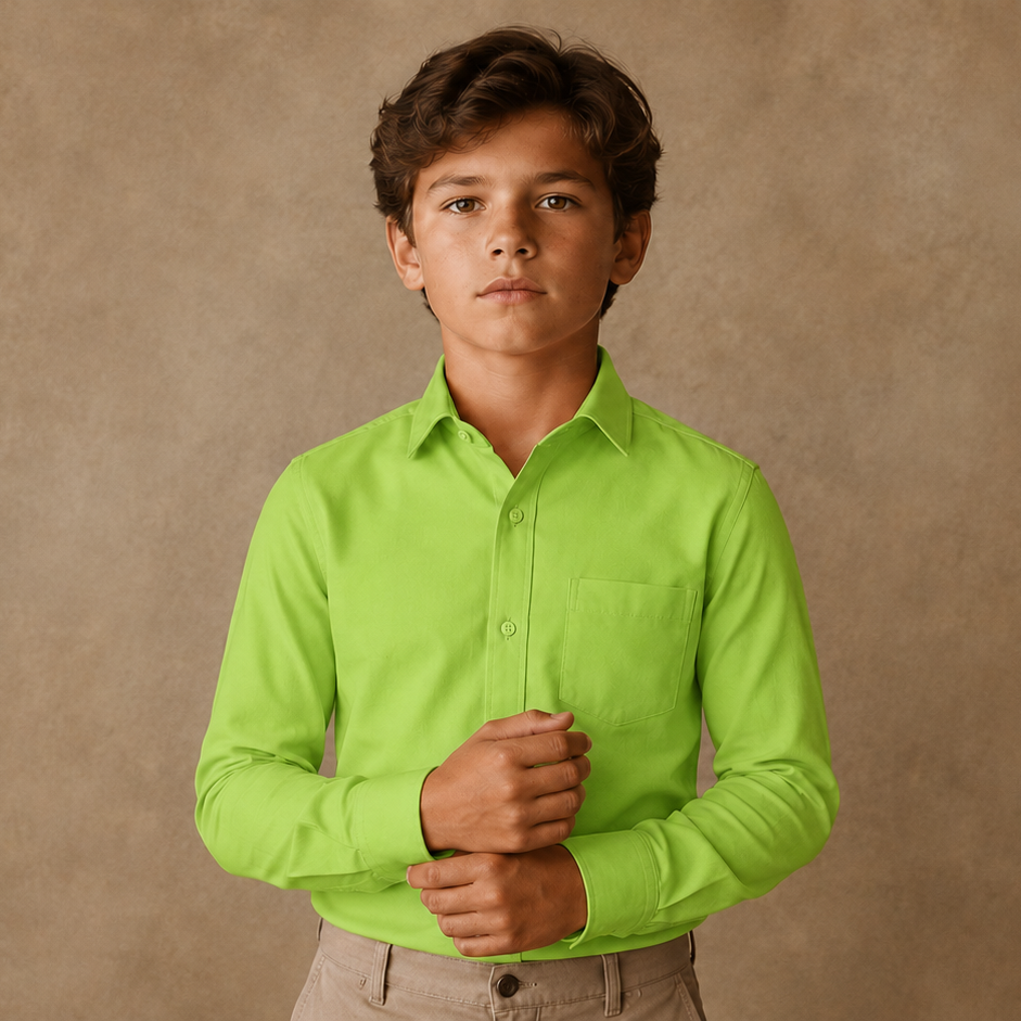 Johnnie Lene Boys Long Sleeve Dress Shirt, Poly-Cotton Button Down Formal Shirt, Baby to Teen Sizes - Image 67