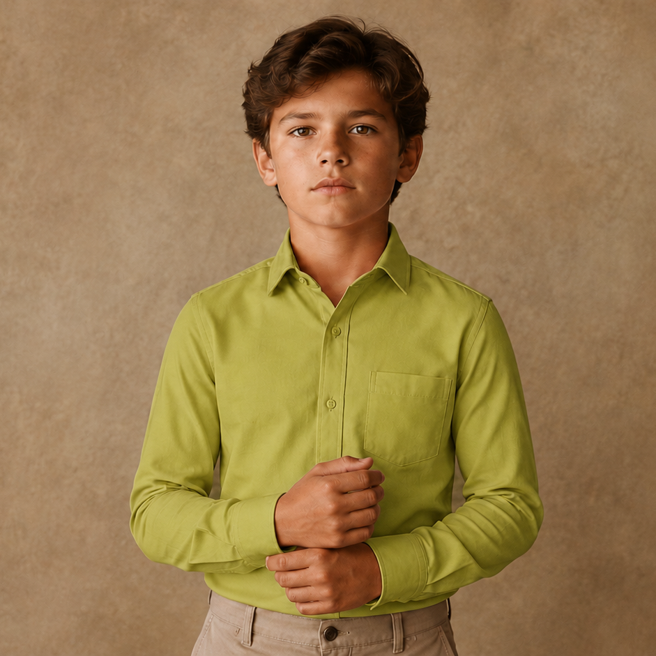 Johnnie Lene Boys Long Sleeve Dress Shirt, Poly-Cotton Button Down Formal Shirt, Baby to Teen Sizes - Image 127