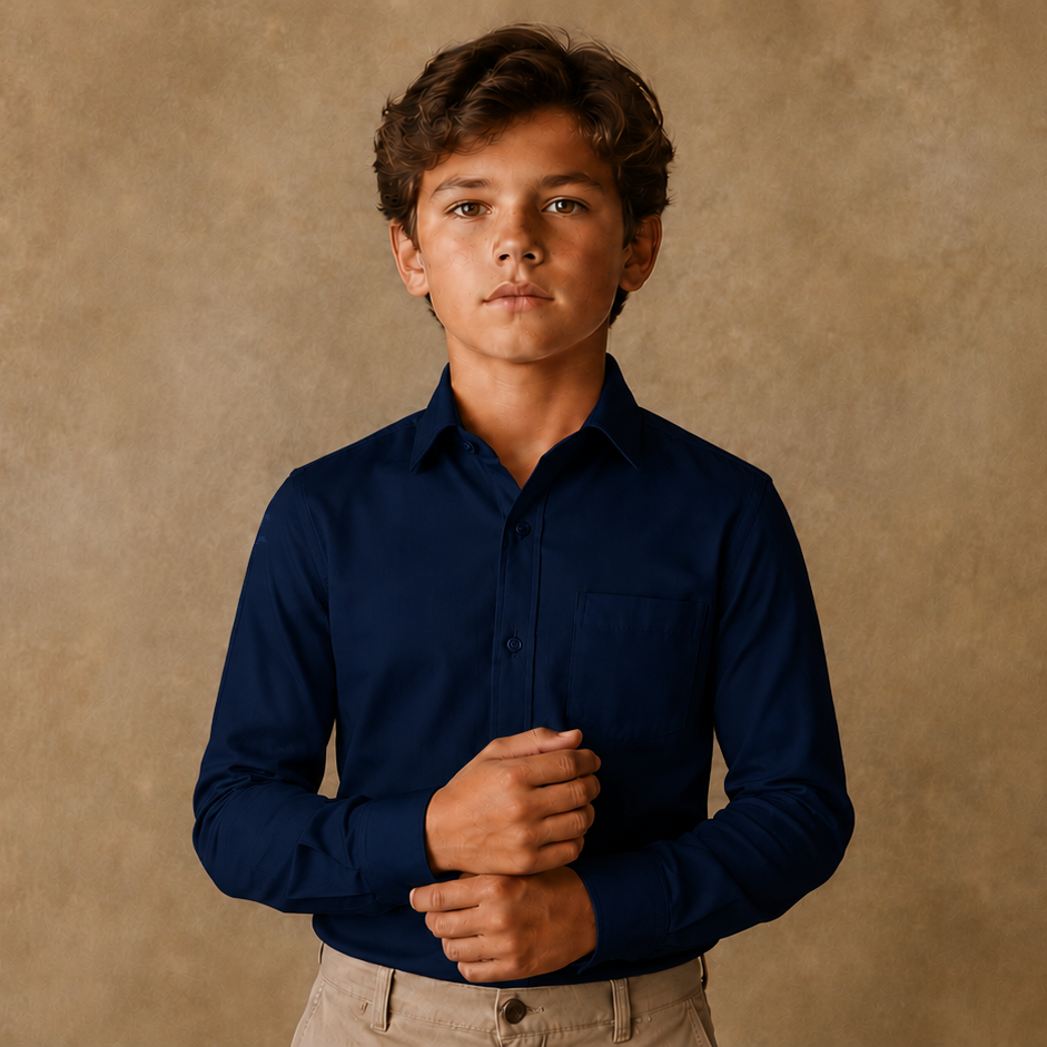 Johnnie Lene Boys Long Sleeve Dress Shirt, Poly-Cotton Button Down Formal Shirt, Baby to Teen Sizes - Image 47