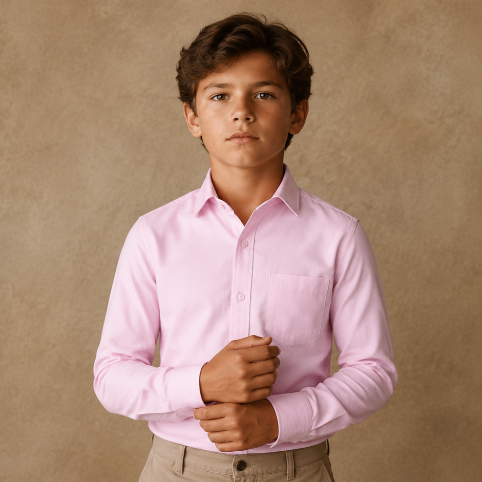 Johnnie Lene Boys Long Sleeve Dress Shirt, Poly-Cotton Button Down Formal Shirt, Baby to Teen Sizes - Image 57