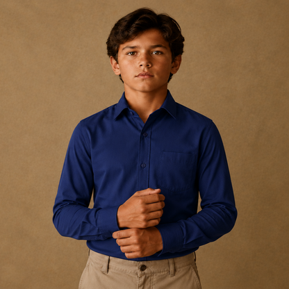 Johnnie Lene Boys Long Sleeve Dress Shirt, Poly-Cotton Button Down Formal Shirt, Baby to Teen Sizes - Image 27