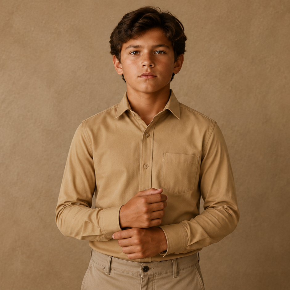 Johnnie Lene Boys Long Sleeve Dress Shirt, Poly-Cotton Button Down Formal Shirt, Baby to Teen Sizes - Image 112
