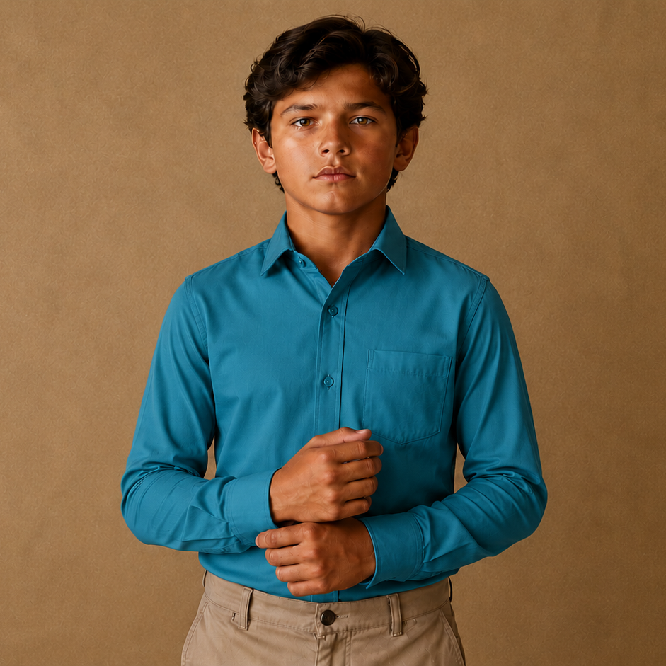 Johnnie Lene Boys Long Sleeve Dress Shirt, Poly-Cotton Button Down Formal Shirt, Baby to Teen Sizes - Image 102