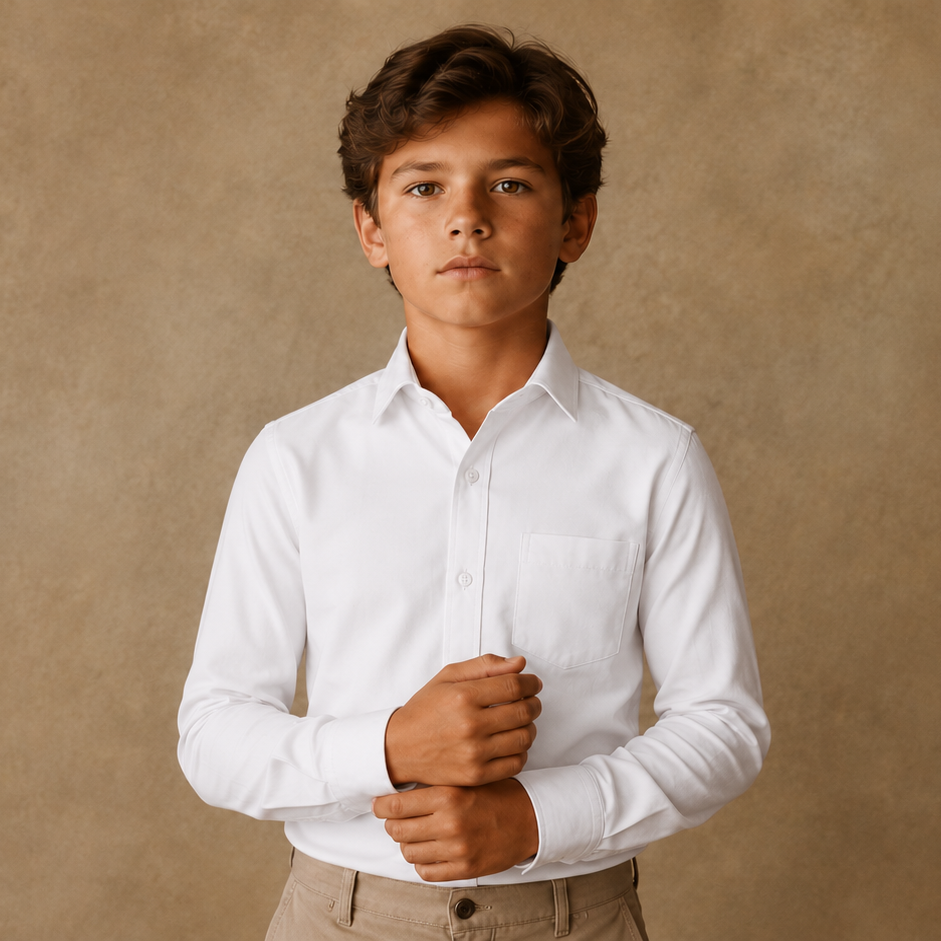 Johnnie Lene Boys Long Sleeve Dress Shirt, Poly-Cotton Button Down Formal Shirt, Baby to Teen Sizes - Image 32