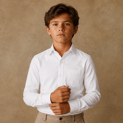 Johnnie Lene Boys Long Sleeve Dress Shirt, Poly-Cotton Button Down Formal Shirt, Baby to Teen Sizes - Image 32